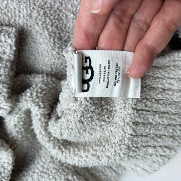 UGG Phoebe Wrap II Sweater Soft Knit Draped Cardigan Granite Beige small - Picture 7 of 7